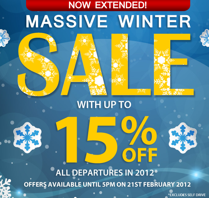 Fantastic Early Booking Offers - Offers end 29th February 2012
