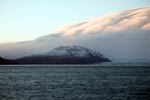 Sunset in Antarctica being overlooked by beautiful mountains