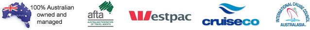 100% Australian Owned and managed, AFTA, Westpac, Cruise Co, ICCA